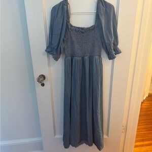 GAP Denim Blue Smocked Dress